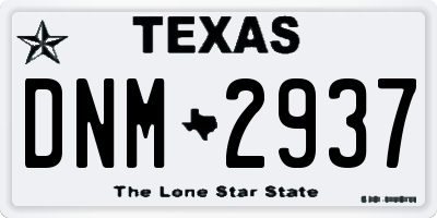 TX license plate DNM2937