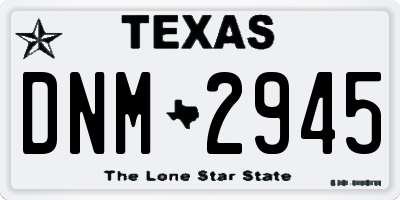 TX license plate DNM2945