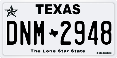TX license plate DNM2948
