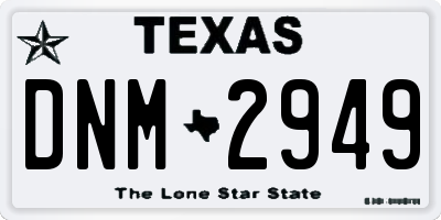 TX license plate DNM2949