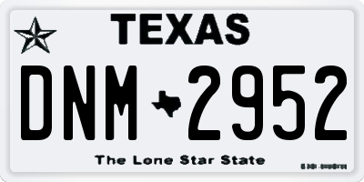 TX license plate DNM2952