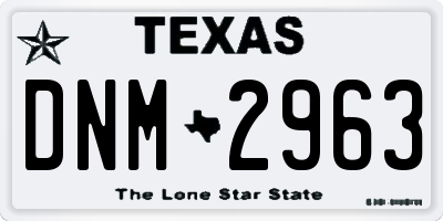 TX license plate DNM2963