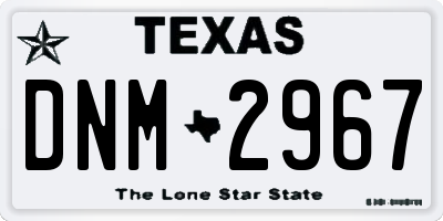 TX license plate DNM2967