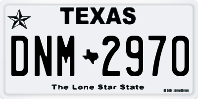 TX license plate DNM2970