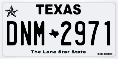 TX license plate DNM2971