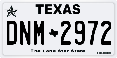 TX license plate DNM2972
