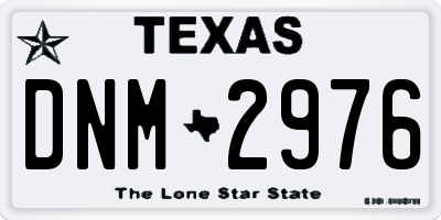 TX license plate DNM2976