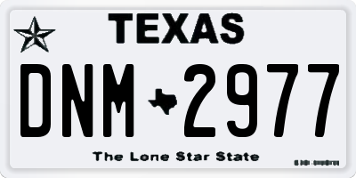 TX license plate DNM2977