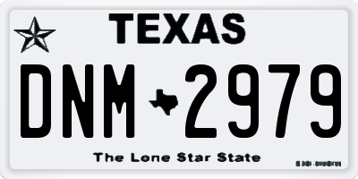 TX license plate DNM2979