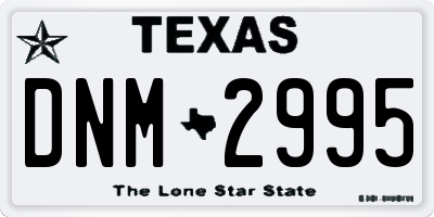 TX license plate DNM2995