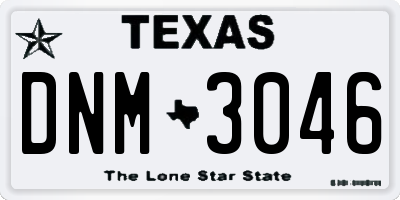 TX license plate DNM3046