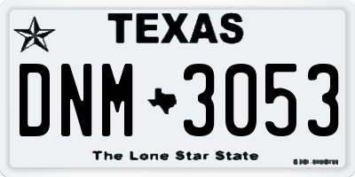 TX license plate DNM3053