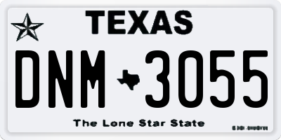 TX license plate DNM3055