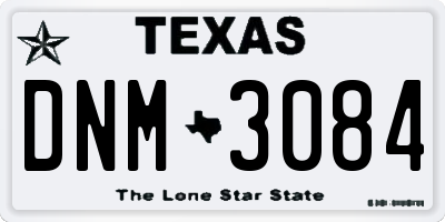 TX license plate DNM3084