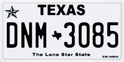 TX license plate DNM3085