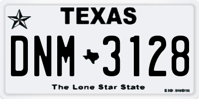 TX license plate DNM3128