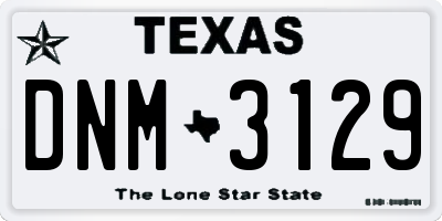 TX license plate DNM3129