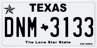 TX license plate DNM3133