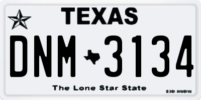TX license plate DNM3134