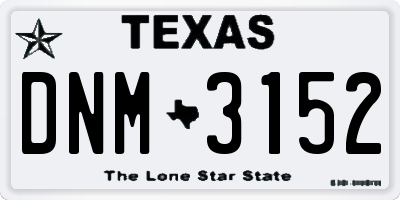 TX license plate DNM3152