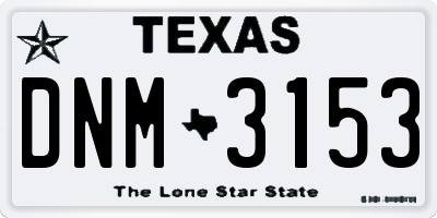 TX license plate DNM3153