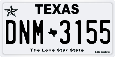TX license plate DNM3155