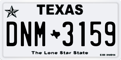 TX license plate DNM3159