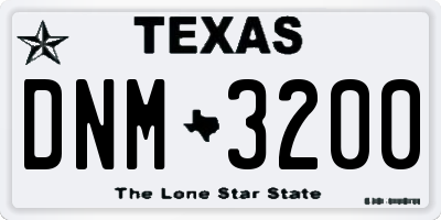 TX license plate DNM3200
