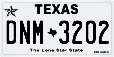 TX license plate DNM3202