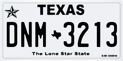 TX license plate DNM3213