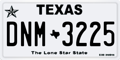 TX license plate DNM3225