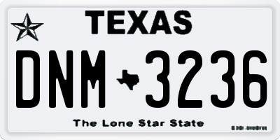 TX license plate DNM3236
