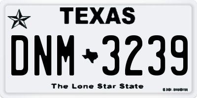 TX license plate DNM3239