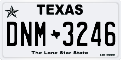 TX license plate DNM3246