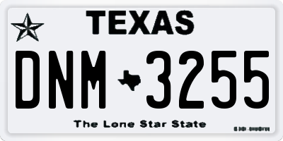 TX license plate DNM3255
