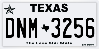 TX license plate DNM3256