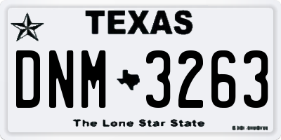 TX license plate DNM3263