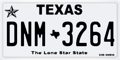 TX license plate DNM3264