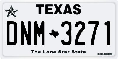 TX license plate DNM3271