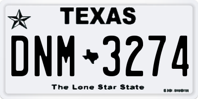 TX license plate DNM3274