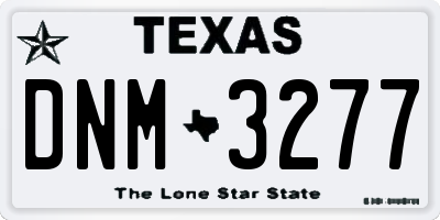 TX license plate DNM3277