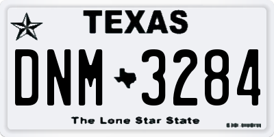 TX license plate DNM3284
