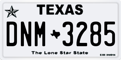 TX license plate DNM3285