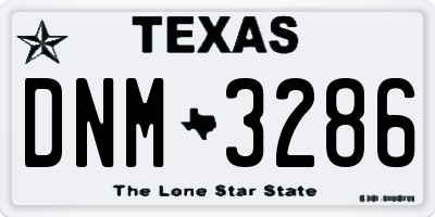 TX license plate DNM3286