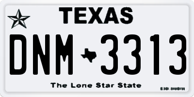 TX license plate DNM3313