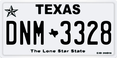 TX license plate DNM3328