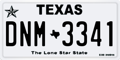 TX license plate DNM3341