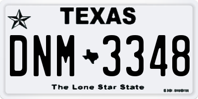 TX license plate DNM3348