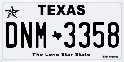 TX license plate DNM3358
