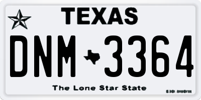 TX license plate DNM3364
